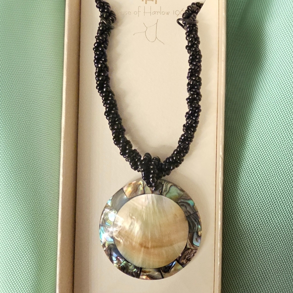 House of Harlow 1960 Jewelry - House of Harlow 1960 Iridescent and Black Beaded Necklace